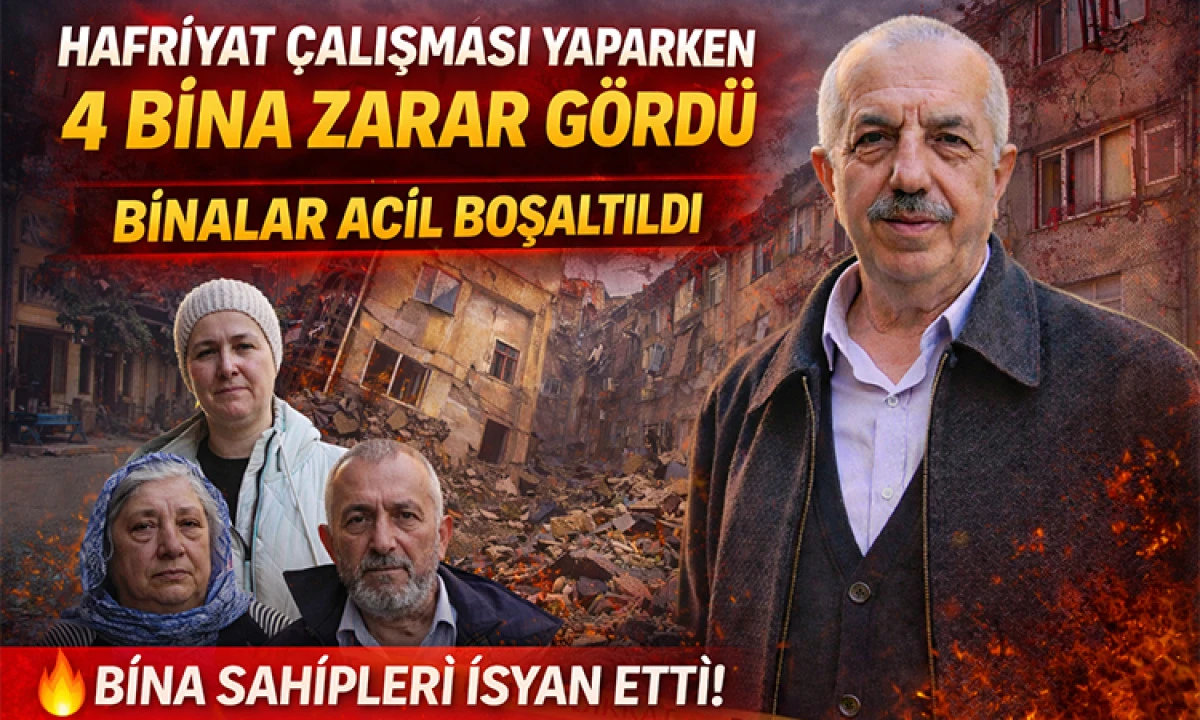 Hafriyat &ccedil;alışması 4 binayı etkiledi, Seyitnizam&rsquo;da vatandaşlar mağdur oldu