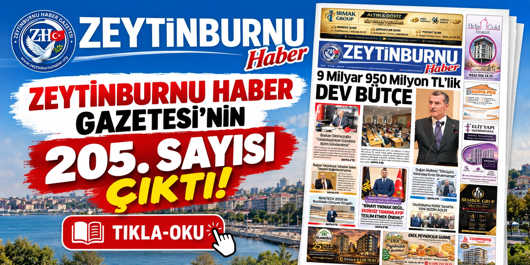 ZEYTİNBURNU HABER GAZETESİ&rsquo;NİN 205. SAYISI &Ccedil;IKTI!