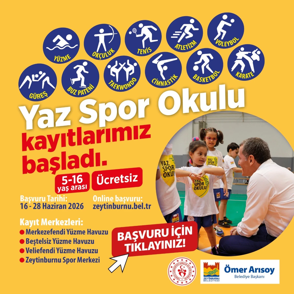 Zeytinburnu Yaz Spor Okulu Kayıtları Başladı