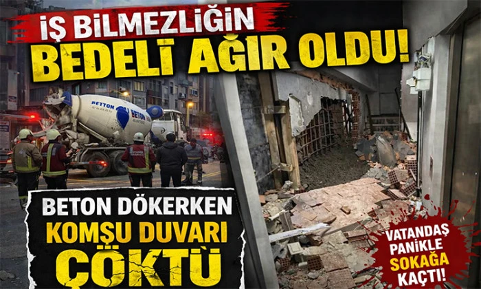 Zeytinburnu&rsquo;nda İnşaat &Ccedil;alışması Paniğe Neden Oldu: Yan Binanın Duvarı &Ccedil;&ouml;kt&uuml;
