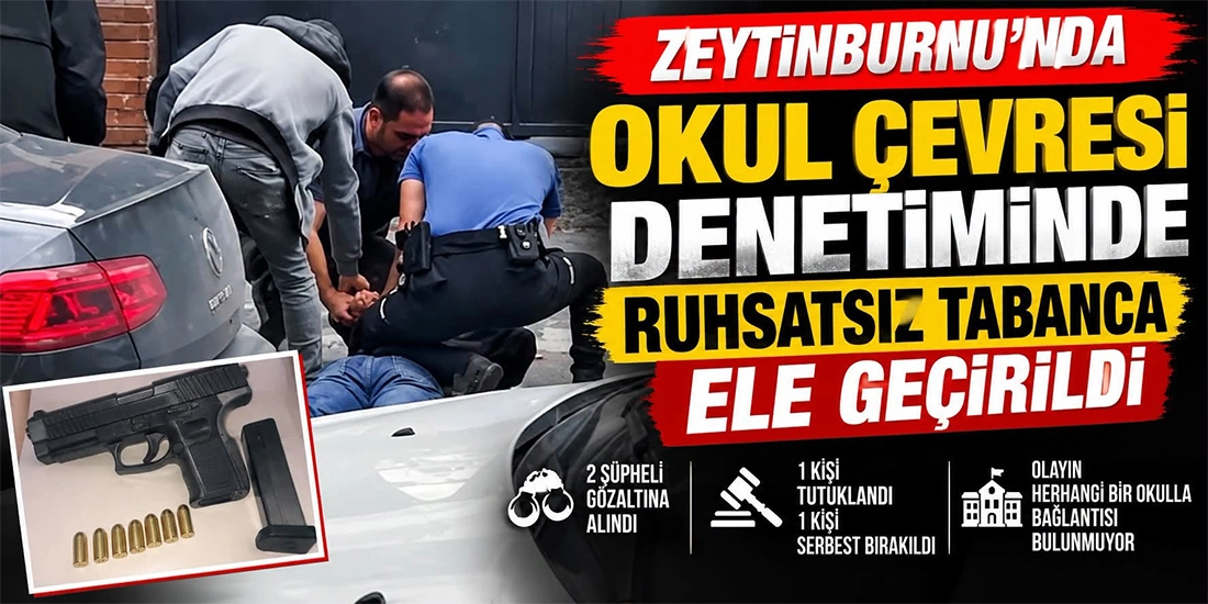 Zeytinburnu&rsquo;nda Okul &Ccedil;evresi Denetiminde Ruhsatsız Tabanca Ele Ge&ccedil;irildi