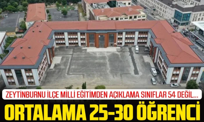 Zeytinburnu&rsquo;nda Sınıflar 54 Değil, Ortalama 25-30 &Ouml;ğrenci